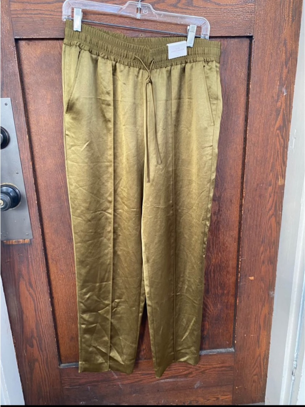 NWT Per Una Chartreuse Silky Ankle Pants- Size 8
